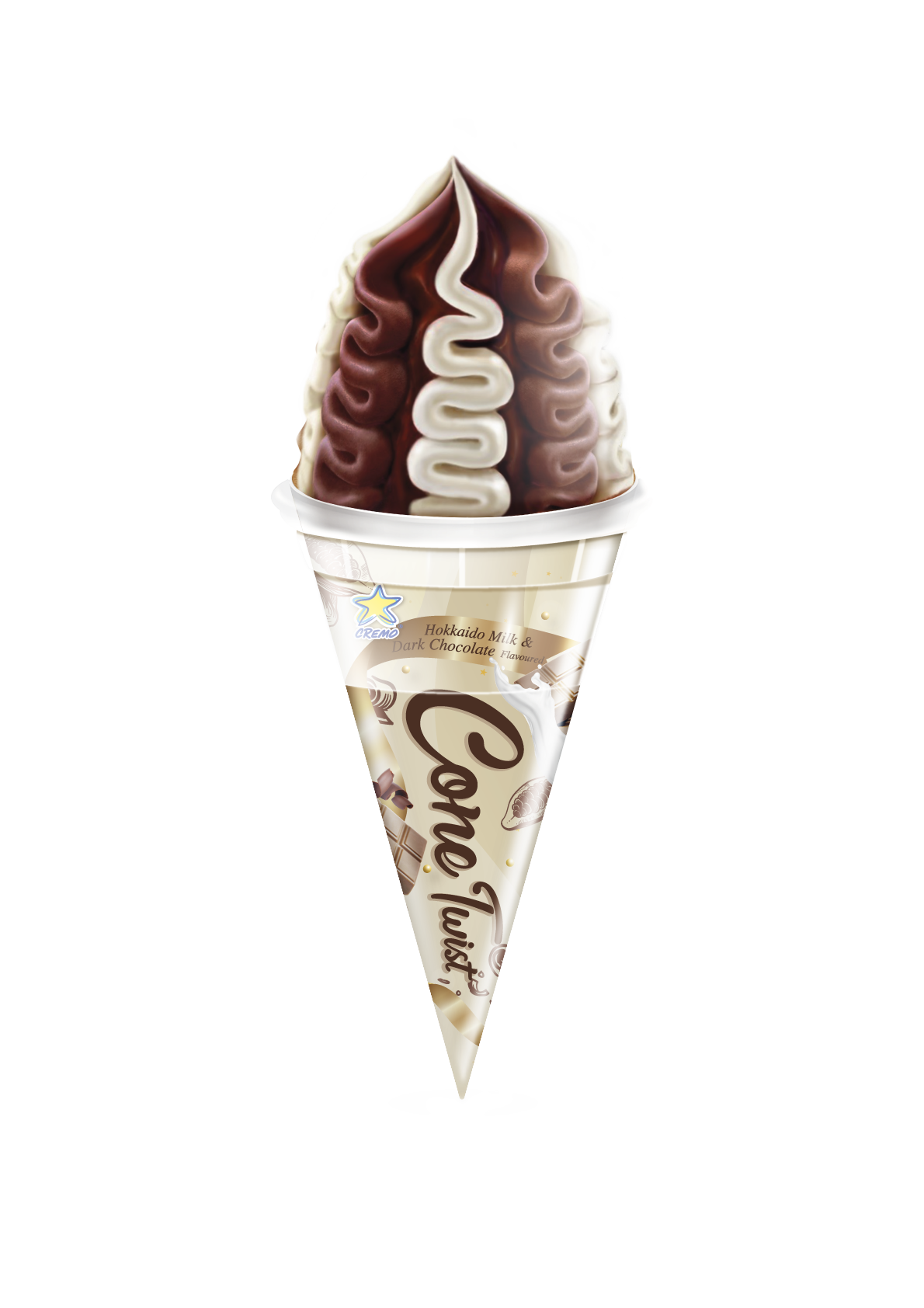 Kem ốc quế lốc xoáy